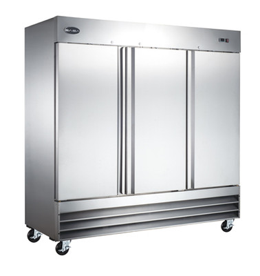 SABA S-72R 72 Cu. Ft. Stainless Steel Solid 3 Doors Reach-In Refrigerator - 115 Volts