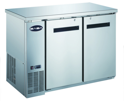 SABA SBB-24-48SS 48.88" W Stainless Steel Solid Door Back Bar Cooler - 115 Volts