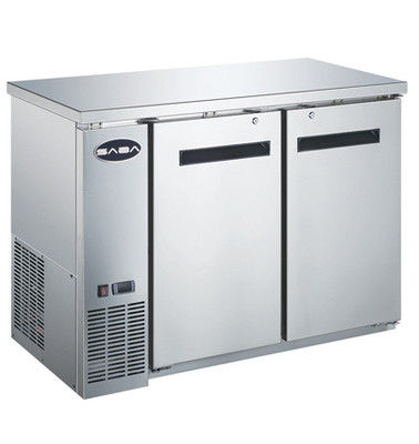 SABA SBB-24-48SS 48.88" W Stainless Steel Solid Door Back Bar Cooler - 115 Volts