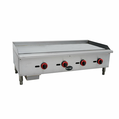 SABA MG-48 48" W x 25" D Stainless Steel Gas Manual Countertop Griddle - 120,000 BTU