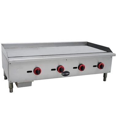 SABA MG-48 48" W x 25" D Stainless Steel Gas Manual Countertop Griddle - 120,000 BTU
