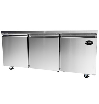 SABA SUC-72R 15.5 Cu. Ft. Stainless Steel Solid 3 Doors Under-Counter Refrigerator - 115 Volts