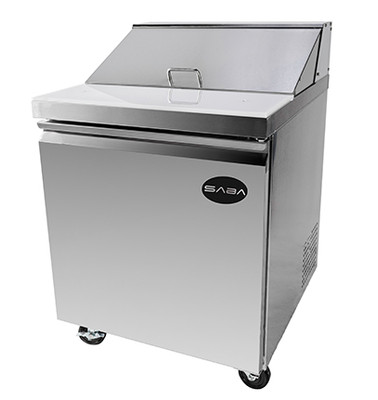 SABA SPS-27-8 5.7 Cu. Ft. Stainless Steel 1-Section Sandwich or Salad Prep Table - 115 Volts