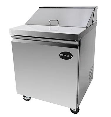 SABA SPS-27-8 5.7 Cu. Ft. Stainless Steel 1-Section Sandwich or Salad Prep Table - 115 Volts