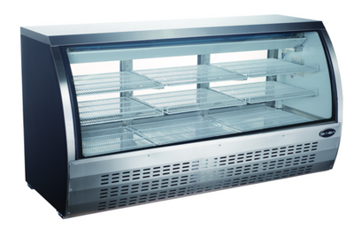 SABA SCGG-82 82" W Aluminum and Stainless Steel Curved Glass Curved Glass Refrigerated Deli Case - 115 Volts