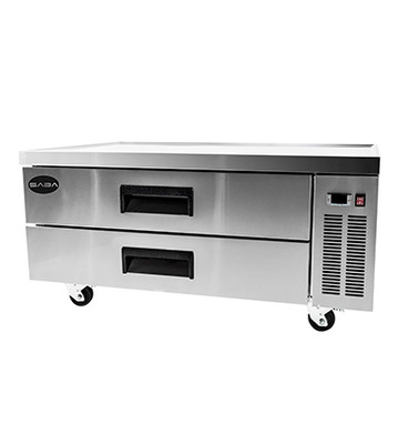 SABA SCB-52 51.38" W Stainless Steel 2 Drawers Chef Base Drawer Refrigerator - 115 Volts