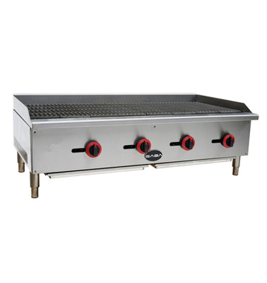 SABA CB-48-NG 48" W Stainless Steel Countertop Natural Gas Radiant Charbroiler - 60,000 BTU