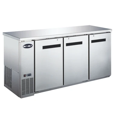 SABA SBB-24-72SS 72.75" W Stainless Steel Solid Door Back Bar Cooler - 115 Volts