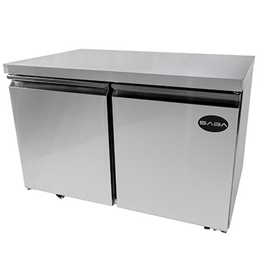 SABA SUC-48R 12 Cu. Ft. Stainless Steel Solid 2 Doors Under-Counter Refrigerator - 115 Volts