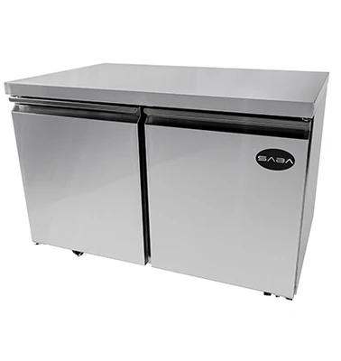 SABA SUC-48R 12 Cu. Ft. Stainless Steel Solid 2 Doors Under-Counter Refrigerator - 115 Volts