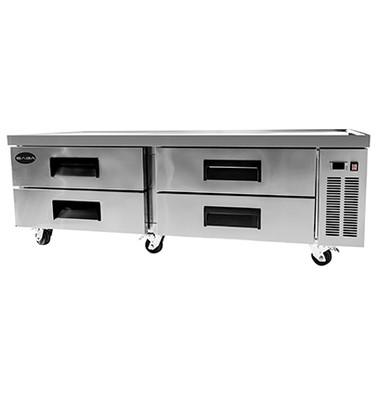 SABA SCB-72 72.38" W Stainless Steel 4 Drawers Chef Base Drawer Refrigerator - 115 Volts