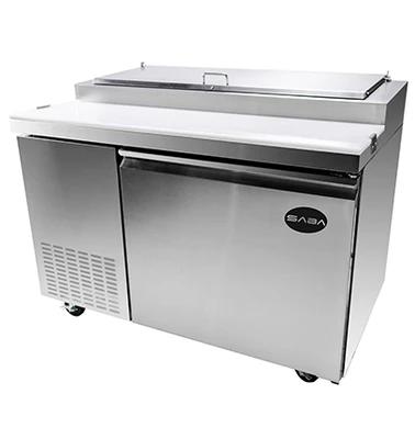 SABA SPP-44-6 13.8 Cu. Ft. Stainless Steel 1-Section Pizza Prep Table - 115 Volts