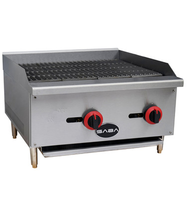 SABA CB-24-NG 24" W Stainless Steel Countertop Liquid Propane Radiant Charbroiler - 60,000 BTU
