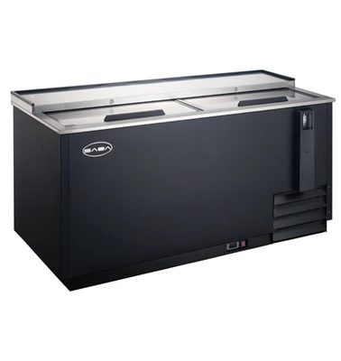 SABA SBC-50B 49.5" W Black Horizontal Stainless Steel Bottle Cooler - 115 Volts
