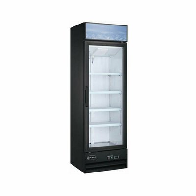 SABA SM-13R 14 Cu. Ft. Black Coated Steel 1-Section Reach-In Refrigerator Merchandiser - 115 Volts