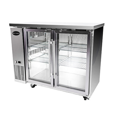 SABA SBB-24-48GSS 48.88" W Stainless Steel Glass Door Back Bar Cooler - 115 Volts