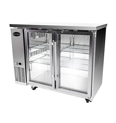 SABA SBB-24-48GSS 48.88" W Stainless Steel Glass Door Back Bar Cooler - 115 Volts
