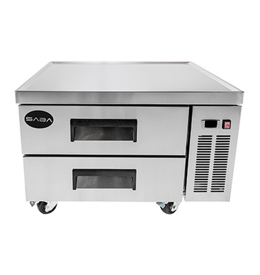 SABA SCB-36 36.38" W Stainless Steel 2 Drawers Chef Base Drawer Refrigerator - 115 Volts