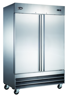 SABA S-47R 47 Cu. Ft. Stainless Steel Solid 2 Doors Reach-In Refrigerator - 115 Volts