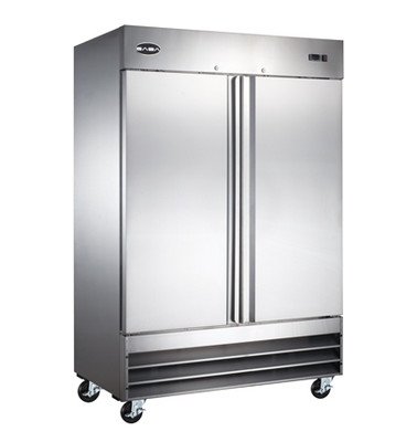 SABA S-47R 47 Cu. Ft. Stainless Steel Solid 2 Doors Reach-In Refrigerator - 115 Volts