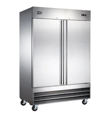 SABA S-47R 47 Cu. Ft. Stainless Steel Solid 2 Doors Reach-In Refrigerator - 115 Volts