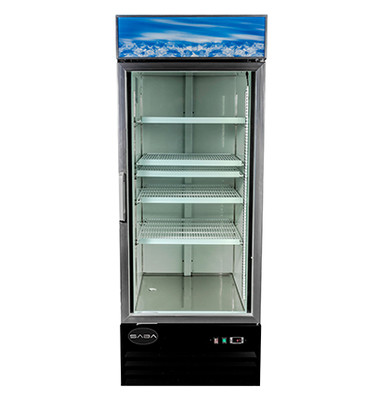 SABA SM-23R 23 Cu. Ft. Black Coated Steel 1-Section Reach-In Refrigerator Merchandiser - 115 Volts