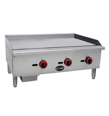 SABA MG-36T 36" W x 25" D Stainless Steel Gas Thermostatic Countertop Griddle - 90,000 BTU