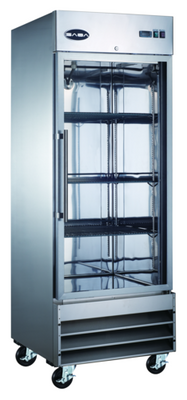 SABA S-23FG 29" W Stainless Steel Hinged Doors 1 Section Freezer Merchandiser - 115 Volts