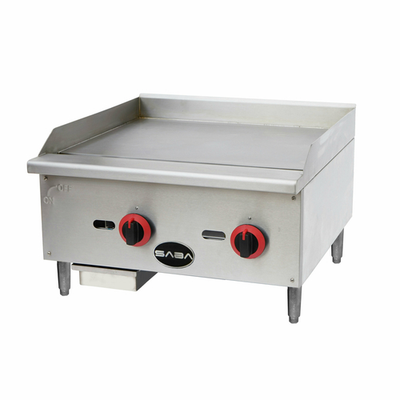 SABA MG-24T 24" W x 25" D Stainless Steel Gas Thermostatic Countertop Griddle - 60,000 BTU