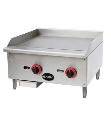 SABA MG-24T 24" W x 25" D Stainless Steel Gas Thermostatic Countertop Griddle - 60,000 BTU