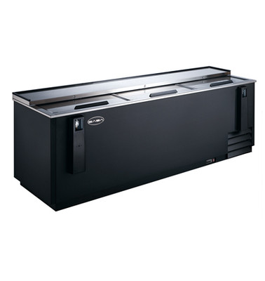 SABA SBC-95B 95.25" W Black Horizontal Stainless Steel Bottle Cooler - 115 Volts