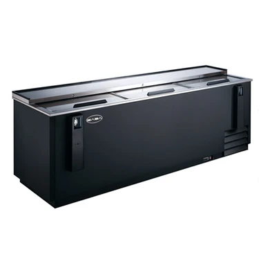 SABA SBC-95B 95.25" W Black Horizontal Stainless Steel Bottle Cooler - 115 Volts
