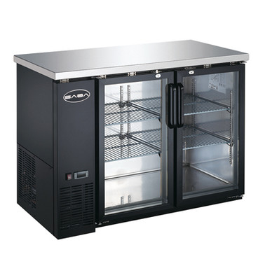 SABA SBB-24-48G 48.88" W Black Stainless Steel Back Bar Cooler - 115 Volts