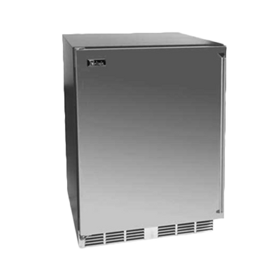 Perlick HC24RS-SG-STK 5.3 Cu. Ft. Black Stainless Steel and Galvanized Exterior Glass Door Undercounter Refrigerator - 115 Volts