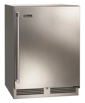 Perlick HC24RS-SS-STK 5.3 Cu. Ft. Black Stainless Steel and Galvanized Exterior Solid Door Undercounter Refrigerator - 115 Volts