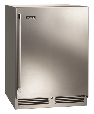 Perlick HC24RS-SS-STK 5.3 Cu. Ft. Black Stainless Steel and Galvanized Exterior Solid Door Undercounter Refrigerator - 115 Volts