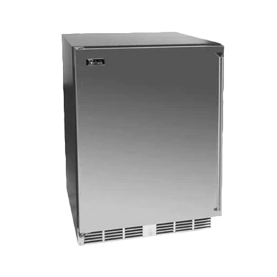 Perlick HC24FS-SS-STK 5.3 Cu. Ft. Black Galvanized and Stainless Steel Exterior Solid Door Undercounter Glass Chiller - 115 Volts
