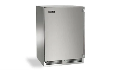 Perlick HC24FS-SS-STK 5.3 Cu. Ft. Black Galvanized and Stainless Steel Exterior Solid Door Undercounter Glass Chiller - 115 Volts