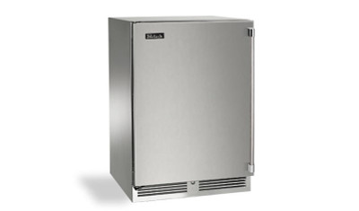 Perlick HC24FS-SS-STK 5.3 Cu. Ft. Black Galvanized and Stainless Steel Exterior Solid Door Undercounter Glass Chiller - 115 Volts