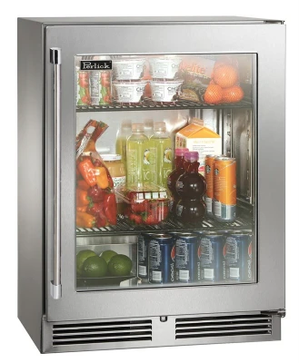 Perlick HB24RS-SG-STK 23.88" W Glass Doors Stainless and Galvanized Steel ADA Series Refrigerator - 115 Volts
