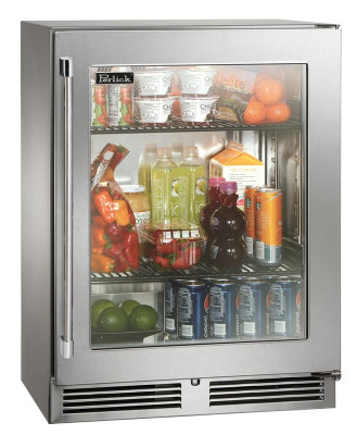 Perlick HB24RS-SG-STK 23.88" W Glass Doors Stainless and Galvanized Steel ADA Series Refrigerator - 115 Volts