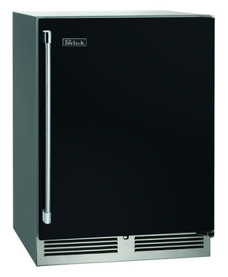 Perlick HC24RS-BS-STK 5.3 Cu. Ft. Black Stainless Steel and Galvanized Exterior Solid Door Undercounter Refrigerator - 115 Volts
