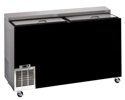 Perlick BC48RT-BS-STK 48" W Black Vinyl Stainless Steel Flat Top Bottle Cooler - 115 Volts