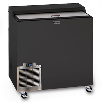 Perlick FR36RT-BS-STK 36" W Black Vinyl Stainless Steel Top Sliding Door Glass Foster - 120 Volts