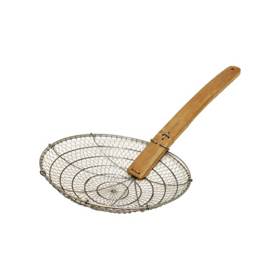 Thunder Group SLSKR110GV 22" L Galvanized Steel Round Fine Mesh Bowl Skimmer