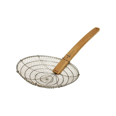 Thunder Group SLSKR110GV 22" L Galvanized Steel Round Fine Mesh Bowl Skimmer