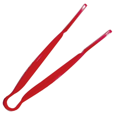 Thunder Group PLFTG012RD 12" Red Polycarbonate Flat Grip Serving Tongs