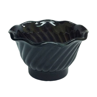 Thunder Group PLDS005K 5 Oz. Black Plastic Swirl Tulip Shaped Dessert Dish