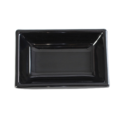 Thunder Group 19001BK 2 Oz. Black Rectangular Melamine Classic Sauce Dish