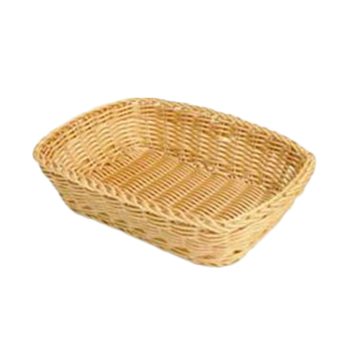 Thunder Group PLBB1209 3" H x 12" W x 9 D Natural Tan Plastic Woven Rectangular Basket
